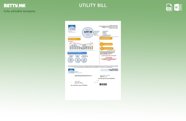 Модерен стил на САД Оклахома LREC Lake Region шаблон за комунални сметки